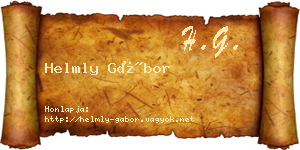 Helmly Gábor névjegykártya